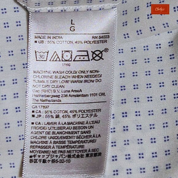 Banana Republic Short Sleeve Slim Fit Button Down Shirt Sz L(ID139) - Picture 4 of 5